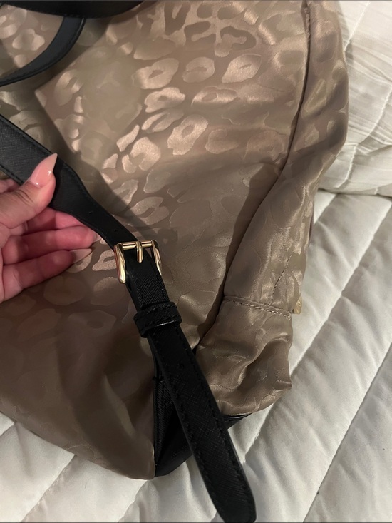Michael Kors Taupe Leopard Jacquard Backpack with Black Trim main image 5